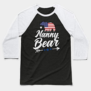 Nanny Bear Patriotic Flag Matching 4th Of July Baseball T-Shirt